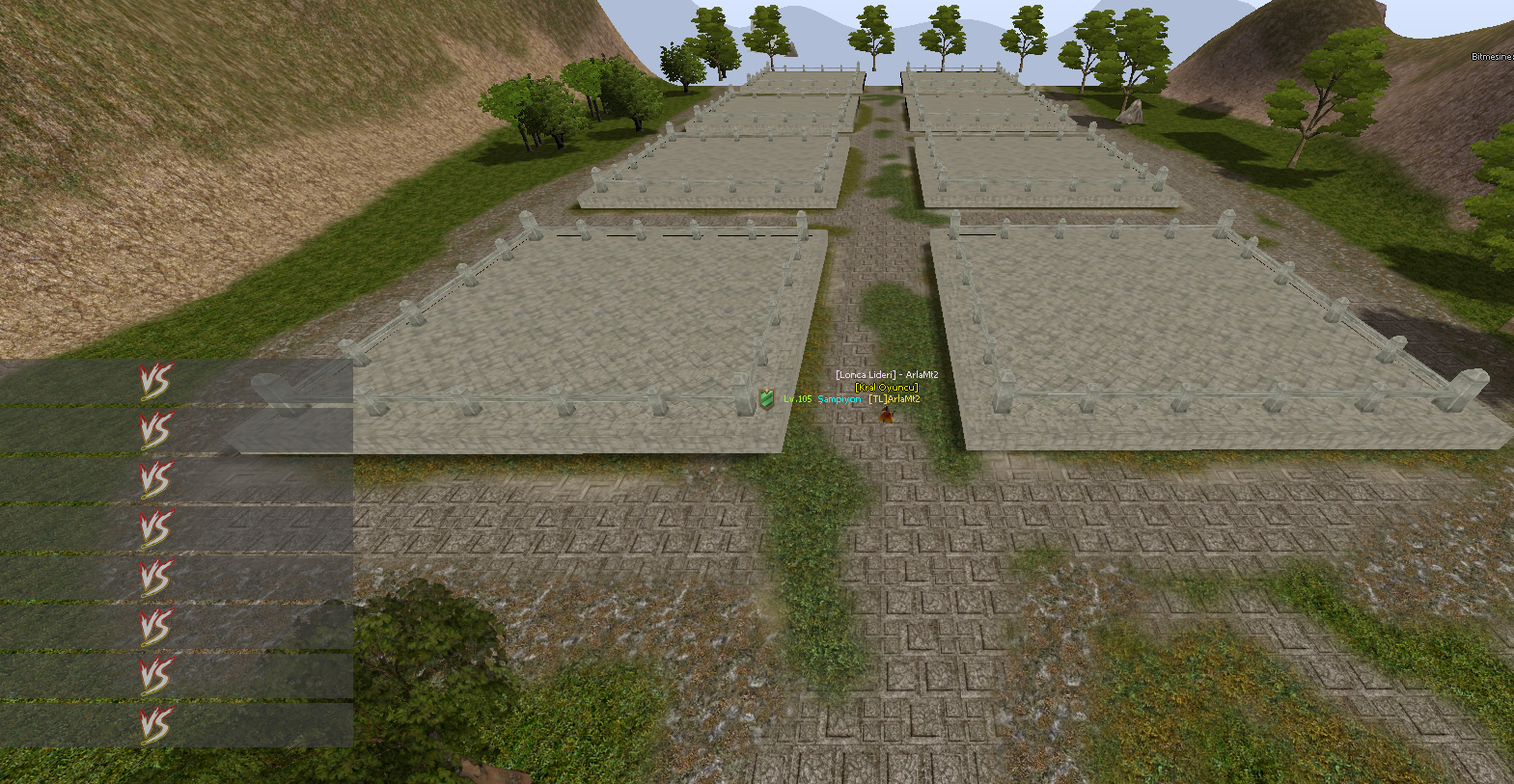 Metin2 PvP turnuva alanı, aynı anda 8 düello yapabilecek şekilde tasarlanmış. Çeyrek final, yarı final ve final maçlarıyla oyuncuların yeteneklerini test edebileceği dinamik bir savaş alanı.