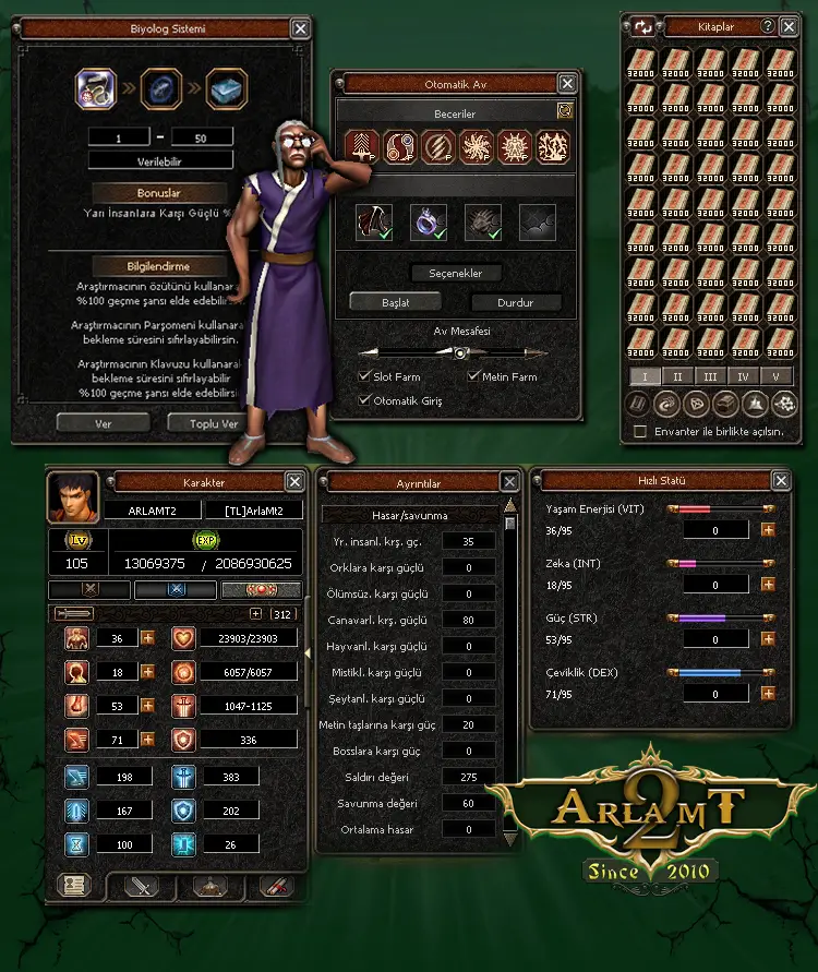 uzaktan biyolog oto av k envanteri gelişmiş statü penceresi